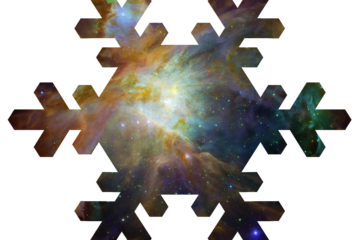 Stars and galaxies within a snowflake