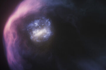 an interpretation of a Magellanic cloud crossed by a multitude of stars