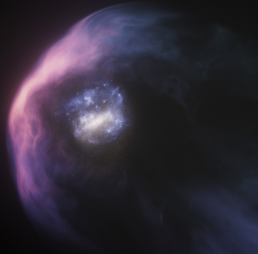 an interpretation of a Magellanic cloud crossed by a multitude of stars