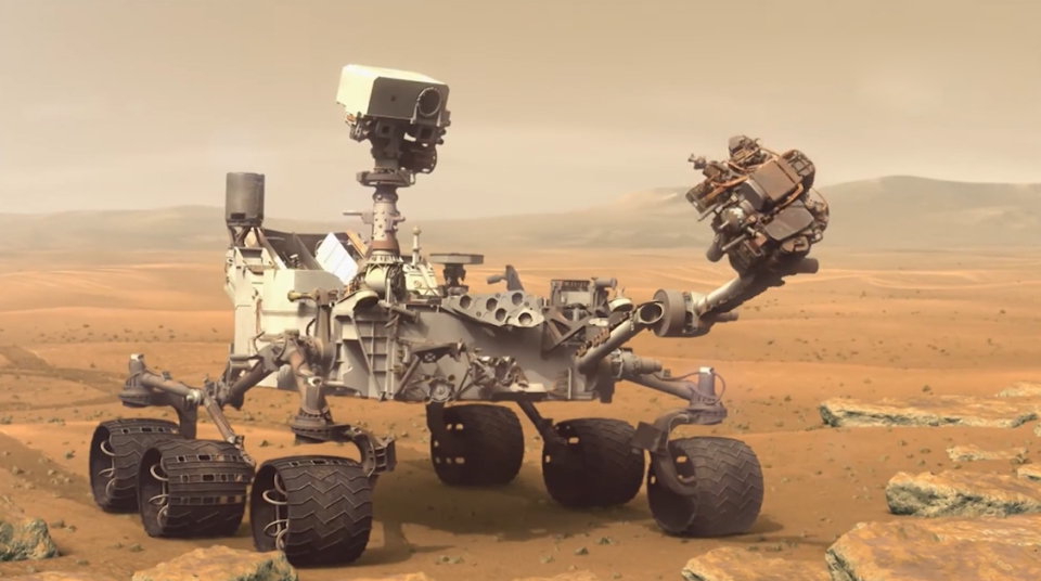 Curiosity rover on Mars at Gale Crater