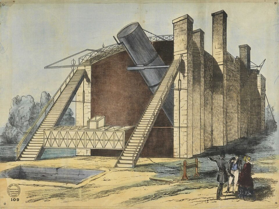 1280px-Lossy-page1-6940px-Lord_Rosse's_Great_Reflecting_Telescope,_at_Parsonstown,_Ireland_RMG_F8661_public domain